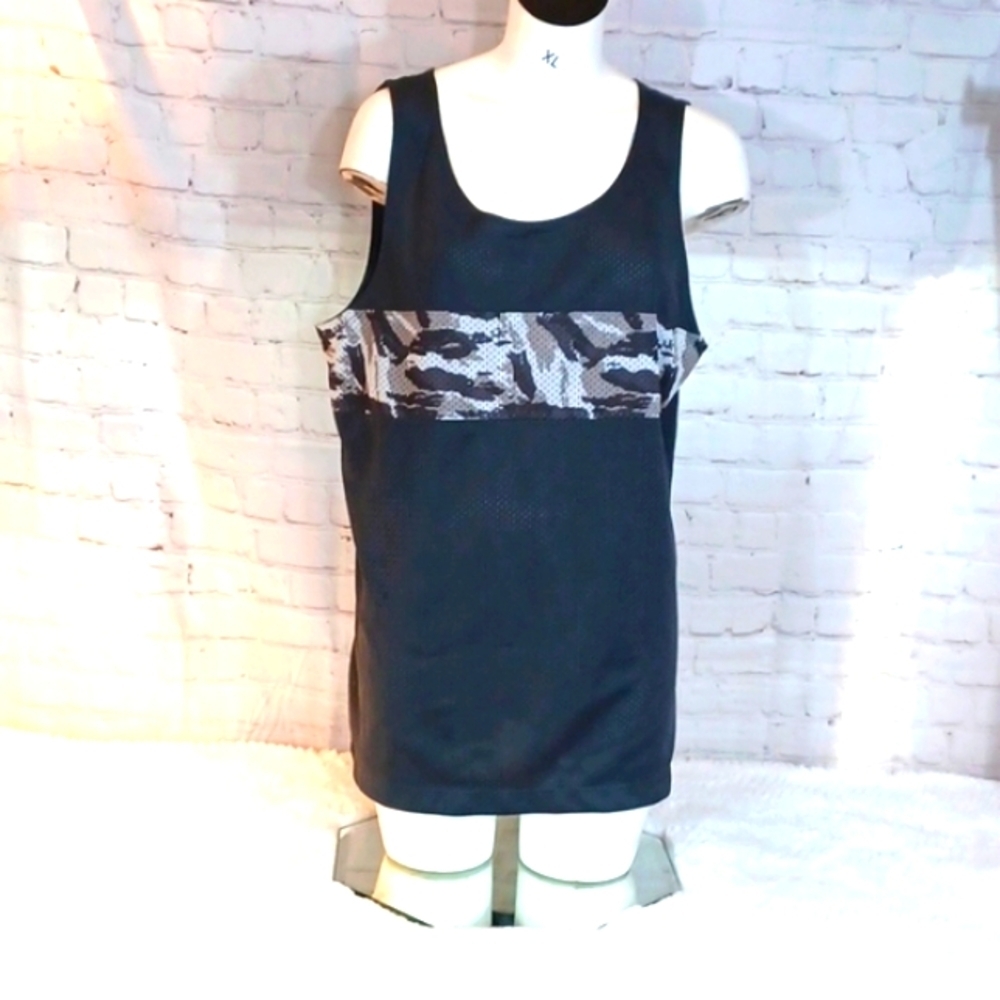 City Streets Womans Gray Cameo Netted Tank‎ Top L